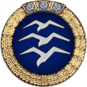 Gold Badge with 3 Diamonds