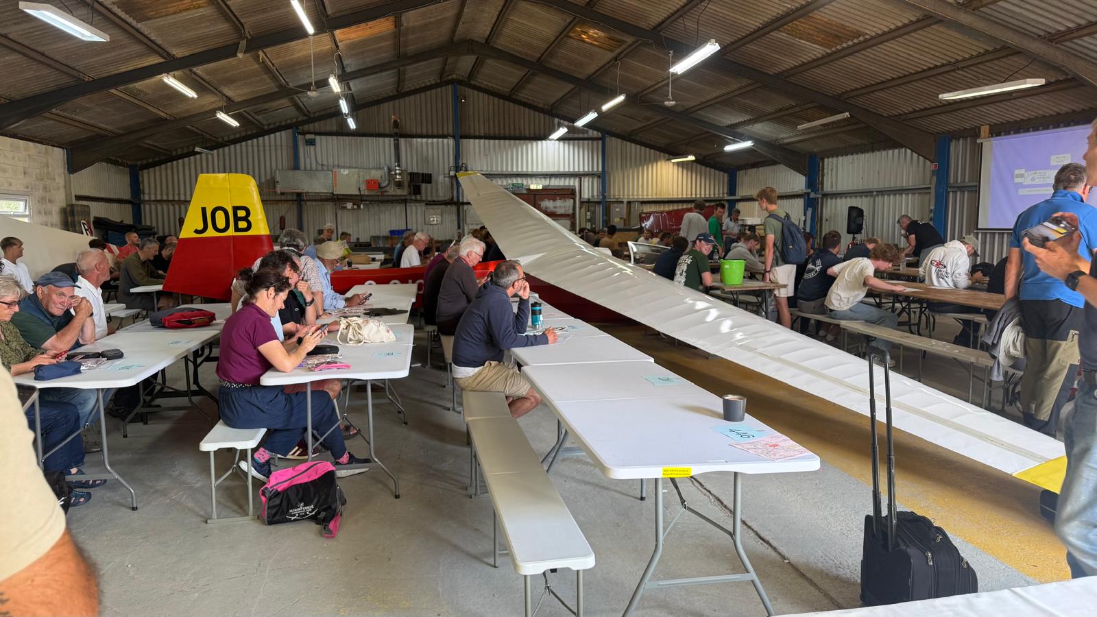 Ka8 glider ended up in Briefing (Sally Hender)