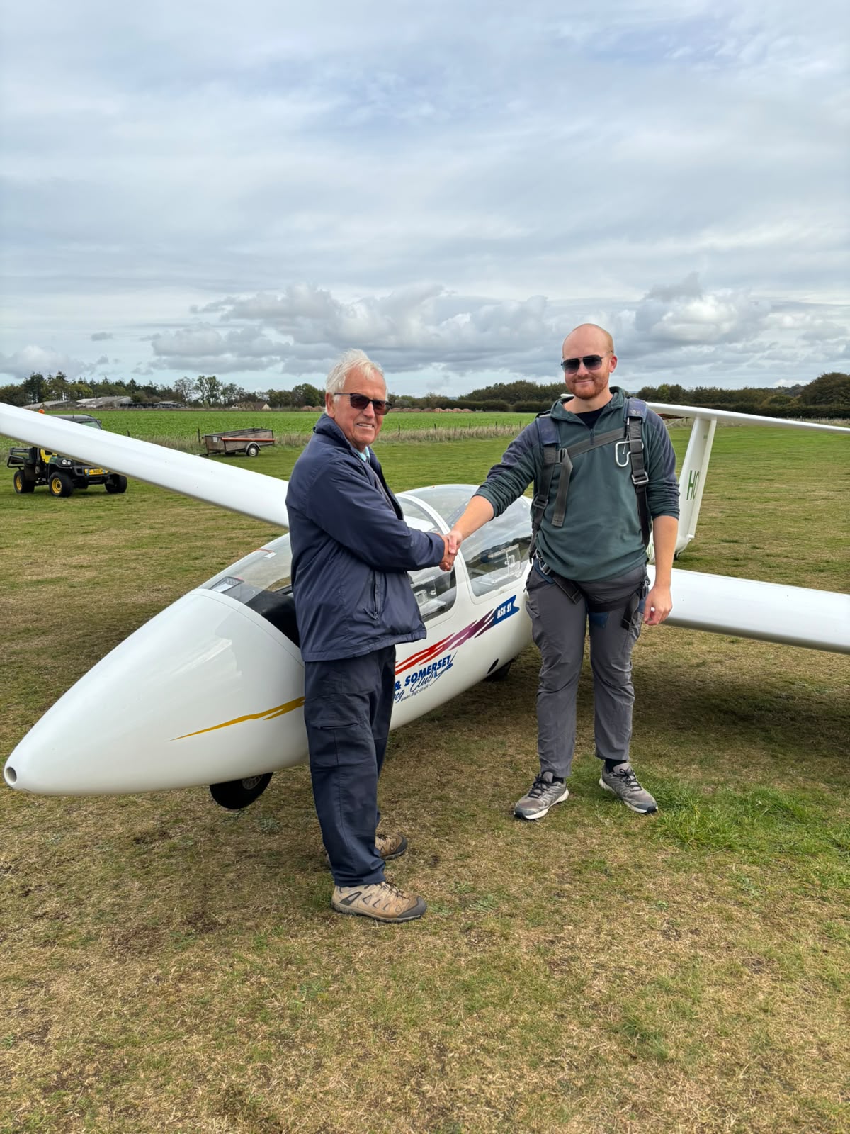 Peter Smith congratulates Christian Sheer on his First Solo (Peter Smith)